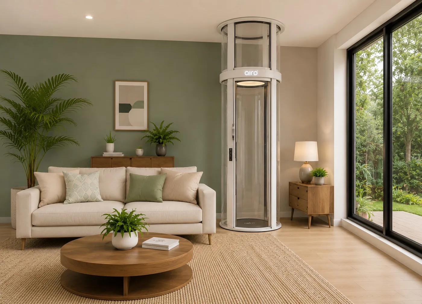 Airo vacuum home lift retrofitted into an existing Chennai home