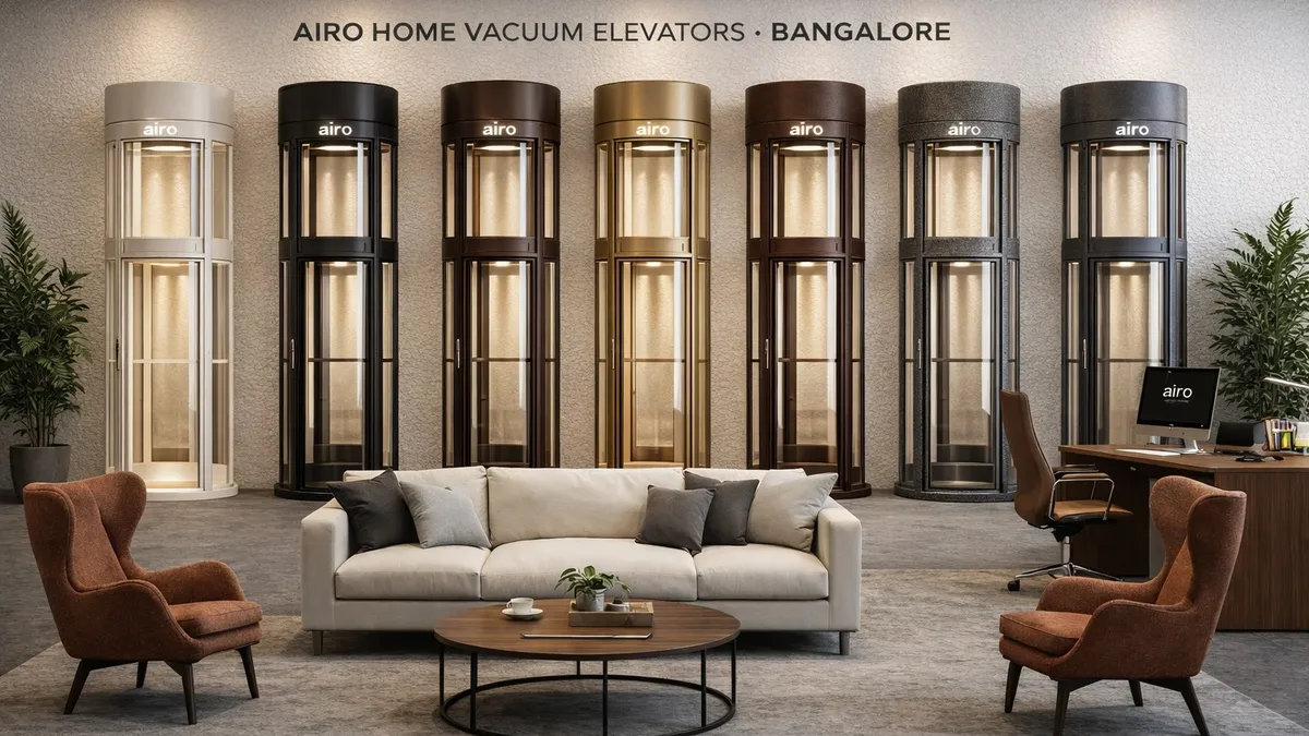 Airo Home Vacuum Elevators experience centre in Bangalore showcasing the full range of models