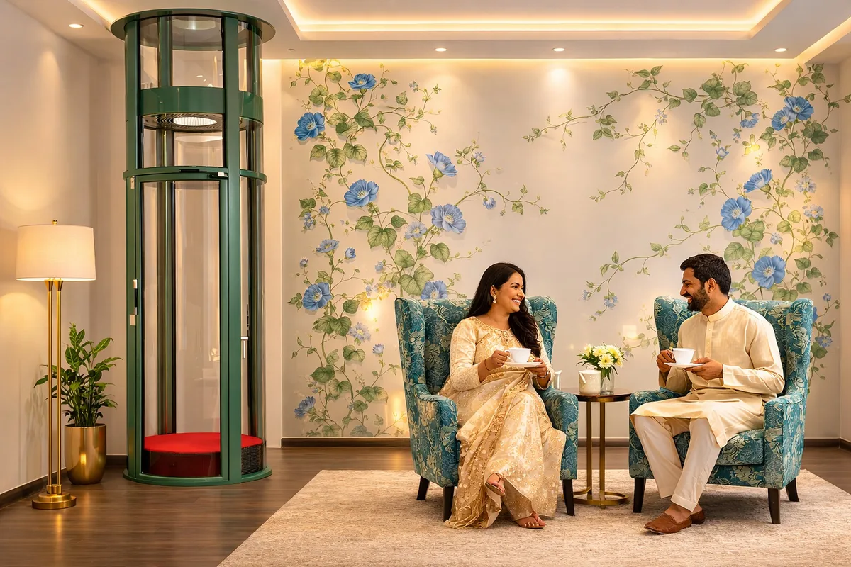 Airo pneumatic vacuum lift in a contemporary living space