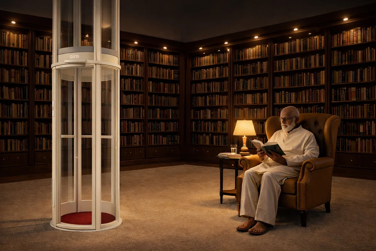 Airo vacuum lift in a spacious villa living room