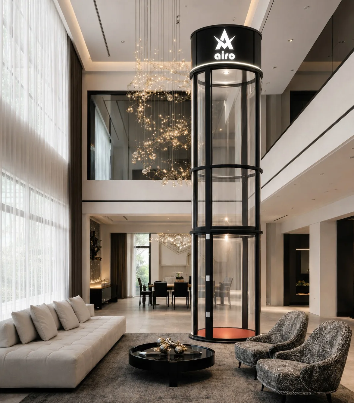 Airo Vacuum Elevator in a luxury home interior