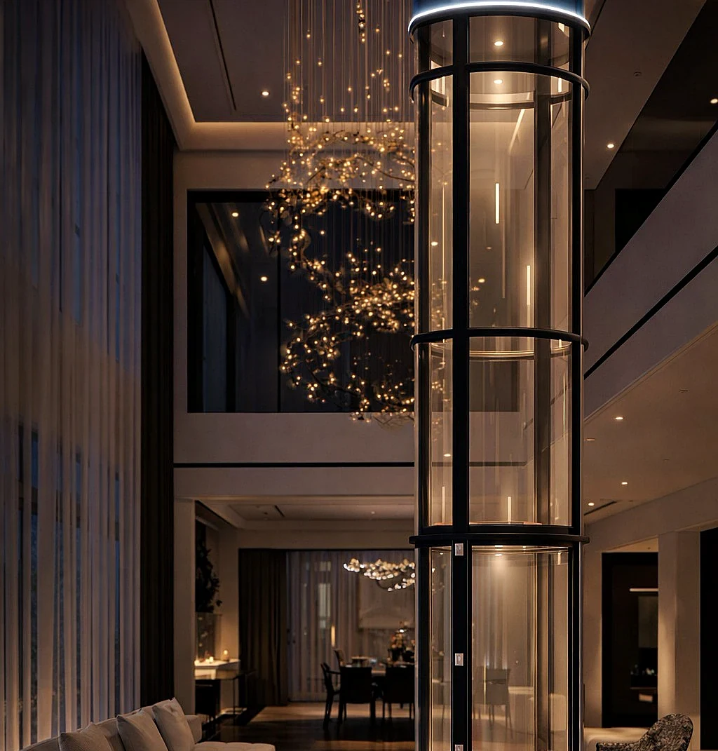 Airo Vacuum Elevator in a luxury home interior