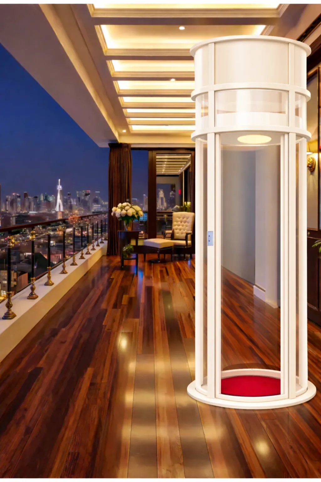 Airo vacuum home lift at a balcony