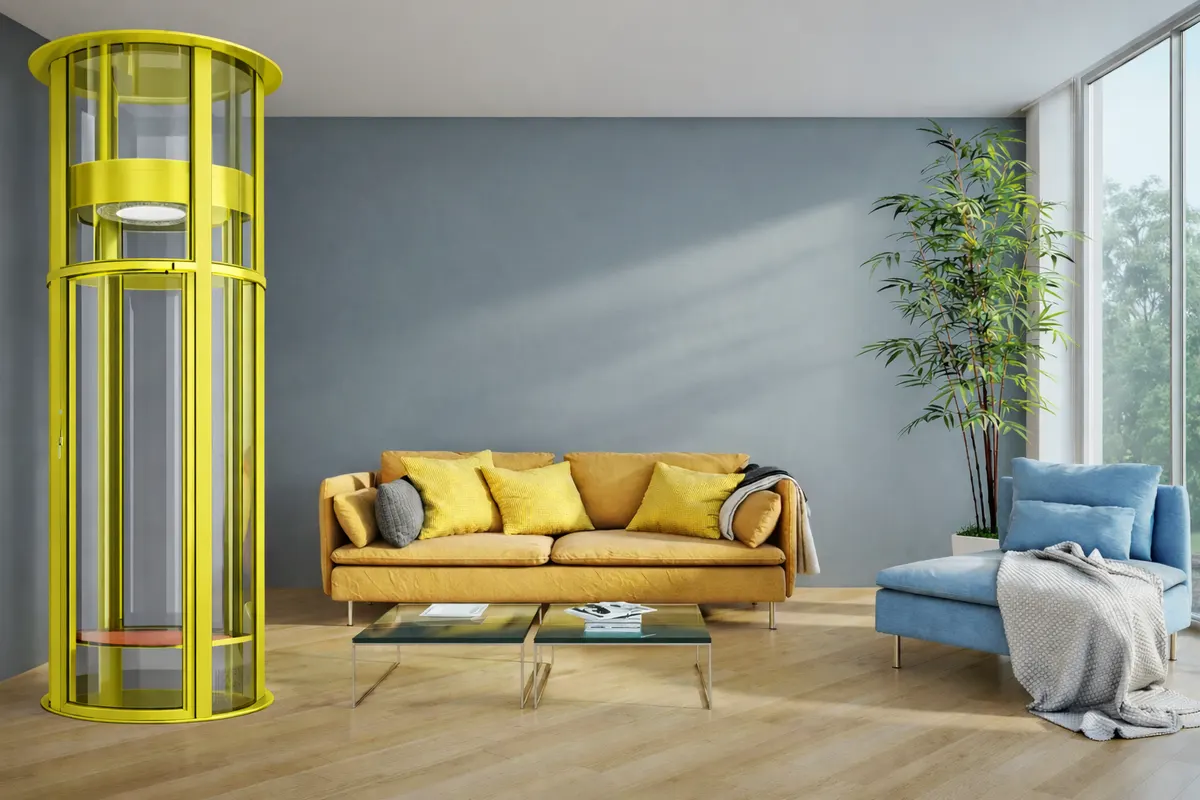 Airo vacuum home elevator in a modern residence
