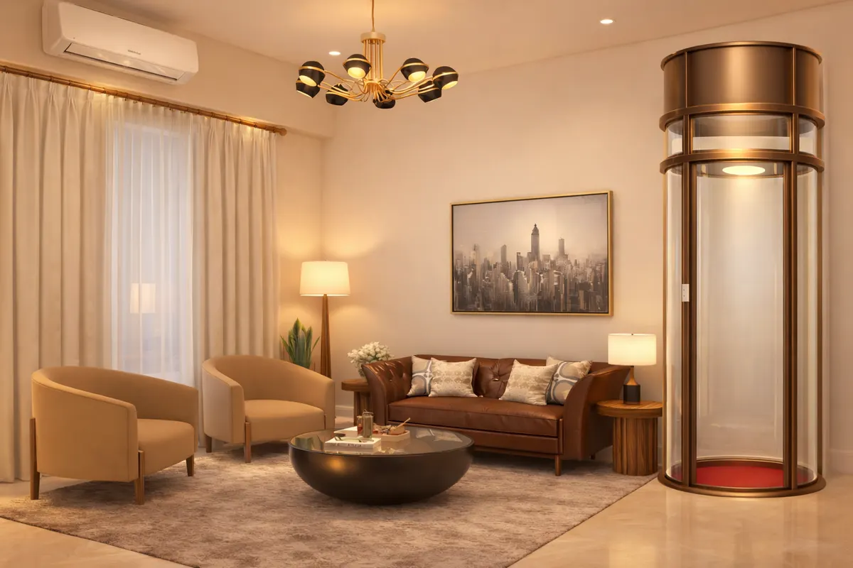 Airo home lift blending with contemporary interiors