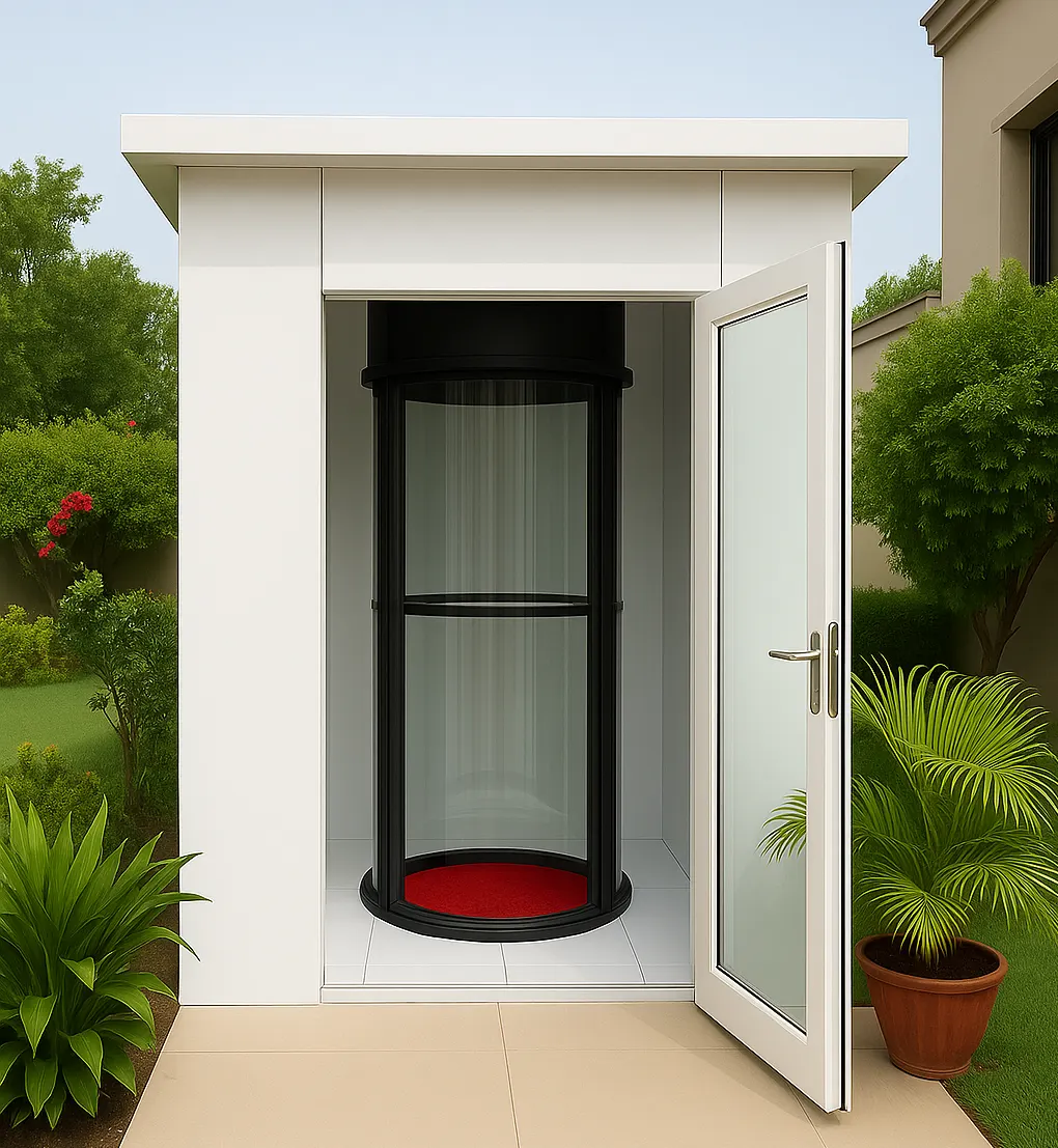 Airo lift enclosure on a terrace